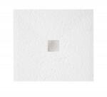 Zenon , Smart SL Nieve 90x90 cm fehér műmárvány zuhanytálca szifonnal és inox lefolyófedővel 8445583195231/8445583197815