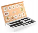 InnovaGoods Swiss Q Black Shark késkészlet, 4 db-os, rozsdamentes acél, ergonomikus fogantyúk