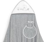 Interbaby Fürdőlepedő, 100x100cm, Corazones szürke, kapucnis, előke (ALI_01249-31)