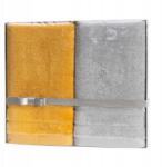Eurofirany Törölköző szett, 2db, Damla, acél mustár, 100% pamut, 50×90cm (394762)