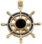 Ékszershop Fekete köves arany hajókormány medál (1332366)