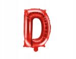 Party Deco Fólia lufi, piros, D betű, 35cm