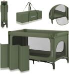 Lionelo Jasmin Easy Fold Green Olive (montaż bez narzędzi, materac, 0-36 miesięcy)