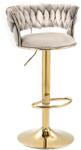 Klubfotel Glamour bárszék BELLI ivory bézs/arany