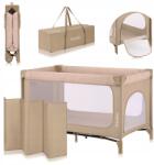 Lionelo Jasmin Easy Fold Beige Sand (montaż bez narzędzi, materac, 0-36 miesięcy)