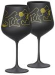 Bohemia Crystal Fekete koktélos pohár, Eclectic, arany motívummal, 570ml (2db) (740728S15615700111)