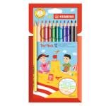 STABILO Színes ceruza készlet, háromszögletű vastag, 203/12 Stabilo TRIO 12 klf. szín - suplix