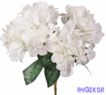  Hortenzia 5 ágú selyemvirág csokor 49cm magas - Fehér