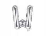Party Deco Fólia lufi, "w" betű, 35cm, ezüst