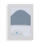 Interbaby Fürdőlepedő 100×100cm, Astrid, fehér petrol, kapucnis (ALI_D1196-60)