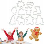  Karácsonyi Keksz Forma, fehér lemez, karácsonyi motívumok, könnyen tisztítható (MK PRO)