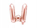Party Deco Fólia lufi, W betű, 35cm, rozé arany