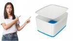 Leitz MyBox nagy tárolódoboz, fehér-kék fedéllel (52161036)