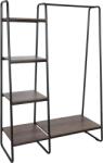 Mobikon Raft 4 polite mdf nuc si metal negru Robyn 101x40x150 cm (0000288697deco) Raft