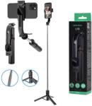 Techsuit Selfie Stick cu telecomandă Bluetooth si trepied telescopic 113 cm Negru
