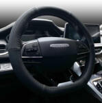 HD Fekete Bőr "D" Kormányvédő 38cm, KV-2042D/BK (2042D) - autolife