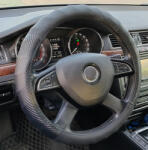 Autolife Műbőr kormányvédő 38cm fekete 2392BK (2392BK) - autolife