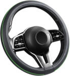 Autolife Bőrhatású Kormányvédő 38cm / Zöld betétes (00887) - autolife