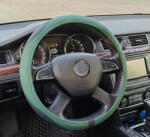 Autolife Univerzális műbőr kormányvédő 38cm sötét zöld 2397GR (2397GR) - autolife