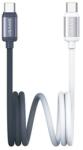 USAMS BICOLOR adatkábel (Type-C - Type-C, 60W, PD gyorstöltő, 120cm) FEKETE/FEHÉR (SJ756USB01)