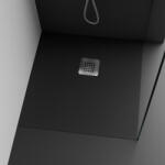 Foglia Cadita de dus patrata, din compozit, neagra, textura antislip, 80x80 cm, Foglia Shape (640406082036FOG-Shape)