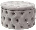 Kare Taburet Desire Round Catifea Argintiu (ess-35136)