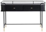 Kare Consola Cu Blat De Sticla Fence 120x40 Cm Neagra (ess-36283)