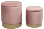 Kare Taburet Cu Depozitare Cherry Roz Alama (2/set) (ess-35116)
