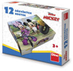 Dino Cuburi de lemn 12 buc - Mickey și Minnie (641389)