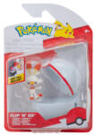 Pokémon Clip N Go - Scorbunny cu Minge Premier (PKW3642) Figurina