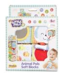 WinFun Jucărie de pluș tip cub, set de 4 piese pentru bebeluși (0178)