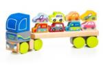 Cubika Camion din lemn cu remorcă pentru transport auto - 32 cm (13418)