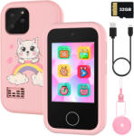 Shenzhen Jiexunda Tech Telefon Inteligent Jucarie Pentru Copii, matcso by CSM 4U PRODUCTS®, Ecran Tactil 2.8 inch, Camera Dubla 8.0 MP, Video HD, Player Muzical MP3, Jocuri Puzzle, Jocuri Educative, Card Memorie Micro SD 32