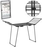  Ruha szárító állvány, 18 m, acél, matt fekete, 174×61×106 cm, 2 zoknitartó (1750) Ruhaszárító