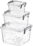 Hobby Life 3 db négyzet alakú ételtároló doboz szett, 0, 55/1, 2/2, 4 l (4096)
