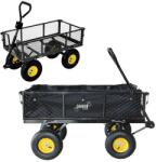 Garden Line Kétfunkciós fekete kerti szállítókocsi 300 kg teherbírással, felfújható kerekek (648)