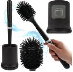 Ruhhy Szilikon WC-kefe fali tartóval, szellőző, fekete 43×10 cm (00025882)