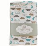 Soffi Baby Baby takaró pamut dupla zöld felhők 80x100cm (PATURA SOFFI BUMBAC 80*100 NOR-69767903)