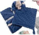 Gamberritos takaró - plüss buborékos anyagú 80x110cm plüss szundikendővel maci indigó 10339 (10339-69859008)