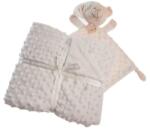 Gamberritos takaró - plüss buborékos anyagú 80x110cm plüss szundikendővel maci bézs 10339 (10339-55872679)