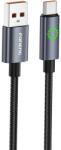 FONENG XS08 USB-C kábel 3A 1.2M Fekete