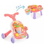 Moni 2in1 járássegítő kisasztallá alakítható, kosárral pink