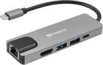 Sandberg 336-99 univerzális USB-C Notebook Dokkoló állomás 100W - Ezüst (336-99)