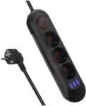 Maclean Prelungitor 3 prize + 3xUSB, 110-240V AC 50/60Hz, 2.1A max 2500W, 1.5m, negru, MCE394 B (MCE394) - vexio