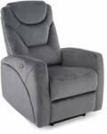 SIGNAL MEBLE Kronos Velvet Elektromos Relaxációs Fotel USB Csatlakozóval Szürke (SIG-KRONOSVSZ) - pepita