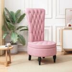 vidaXL Столсвисокаоблегалка Розово 56, 5 x 70 x 110 см Кадифе (42020677)