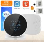 D&K WONDER Okos szobatermosztát, WiFi, RF vezeték nélküli, Tuya / Google Home / Alexa interneten/telefonon keresztül vezérelhető, bármilyen központi fűtési rendszerrel kompatibilis, programozható, vevőe