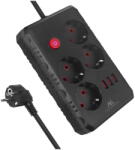 Maclean Prelungitor Maclean, przedłużacz 4 gniazda + 3xUSB, 14 prize + 3xUSB, 110-240V AC 50/60Hz, 2.1A max 2500W, 1.5m, negru, MCE392 B10-240V AC 50/60Hz, 2.1A max 2500W, 1, 5m, czarna, MCE392 B (MCE392)