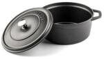 Hosse öntöttvas edény 28cm-es, 6, 1L-es zománcozott fekete
