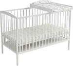 Kidizi Patut din lemn masiv 120x60 cm Kidizi Orella alb, masuta infasat din lemn si salteluta incluse, reglabil pe 3 nivele, certificat EN71 (1729+4228+4426)